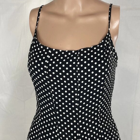 NEW REFORMATION Women’s Annelise Mini Dress in Black Polka Dot Size 6 - Picture 5 of 9